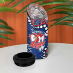 Personalized Sydney Roosters 4 in 1 Can Cooler Tumbler Aboriginal Pattern with Graffiti Style Design