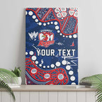 Personalized Sydney Roosters Canvas Wall Art Aboriginal Pattern with Graffiti Style Design