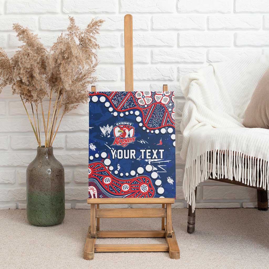 Personalized Sydney Roosters Canvas Wall Art Aboriginal Pattern with Graffiti Style Design