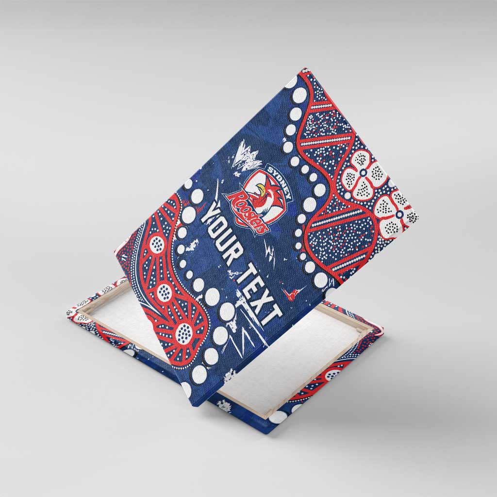 Personalized Sydney Roosters Canvas Wall Art Aboriginal Pattern with Graffiti Style Design