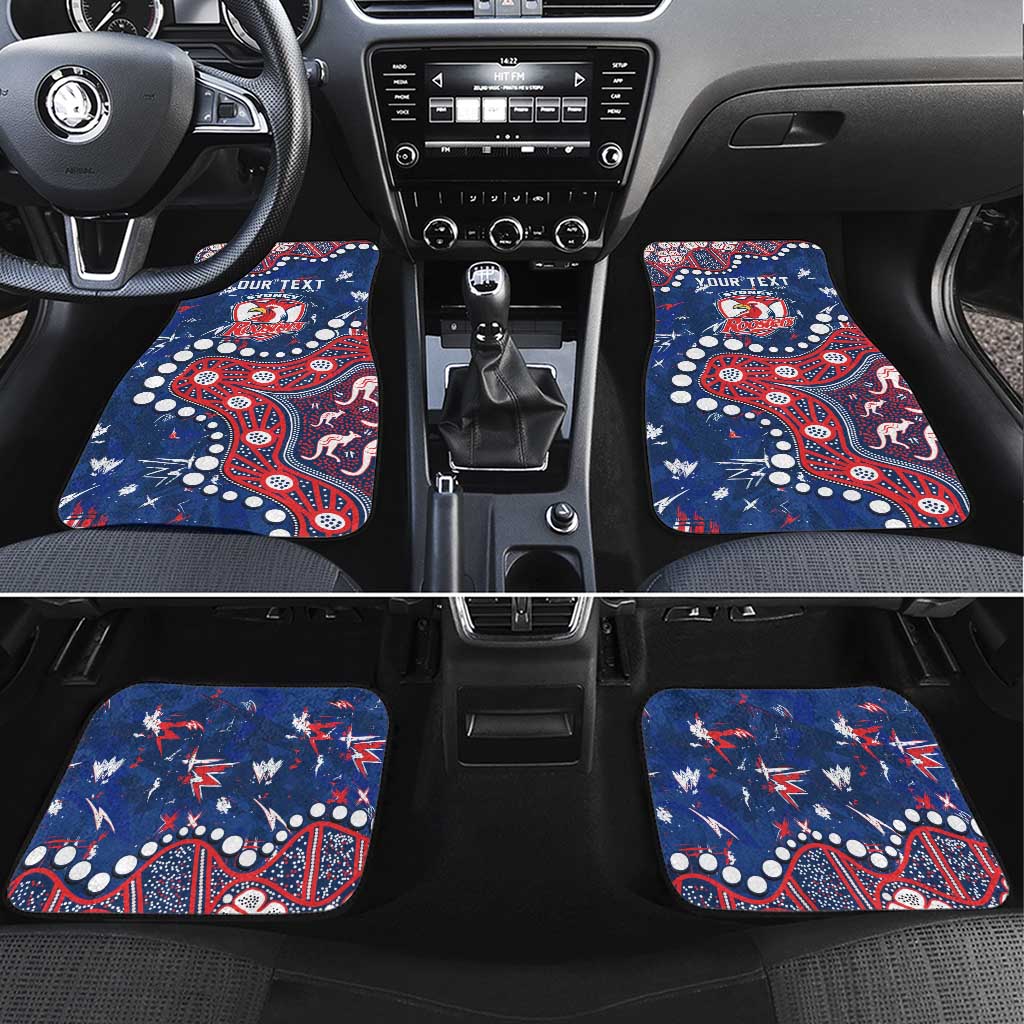 Personalized Sydney Roosters Car Mats Aboriginal Pattern with Graffiti Style Design