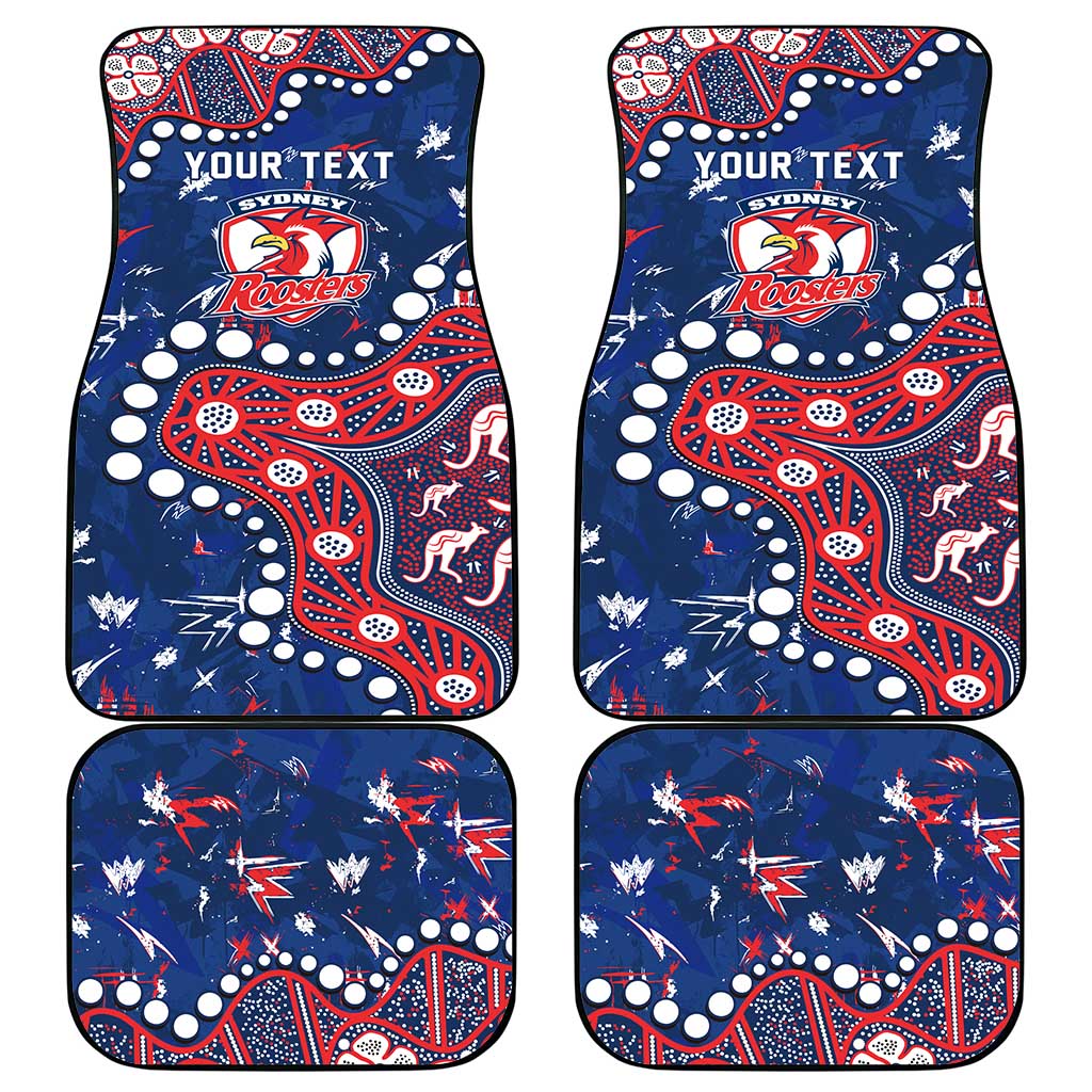 Personalized Sydney Roosters Car Mats Aboriginal Pattern with Graffiti Style Design