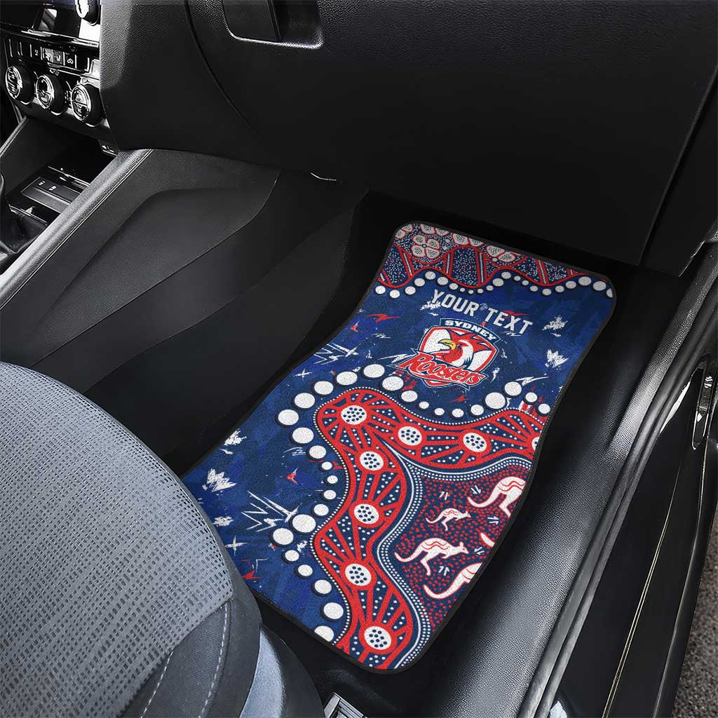 Personalized Sydney Roosters Car Mats Aboriginal Pattern with Graffiti Style Design
