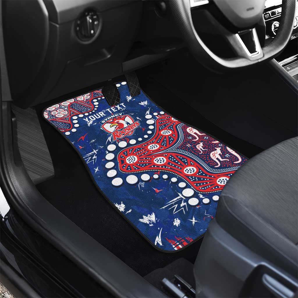 Personalized Sydney Roosters Car Mats Aboriginal Pattern with Graffiti Style Design