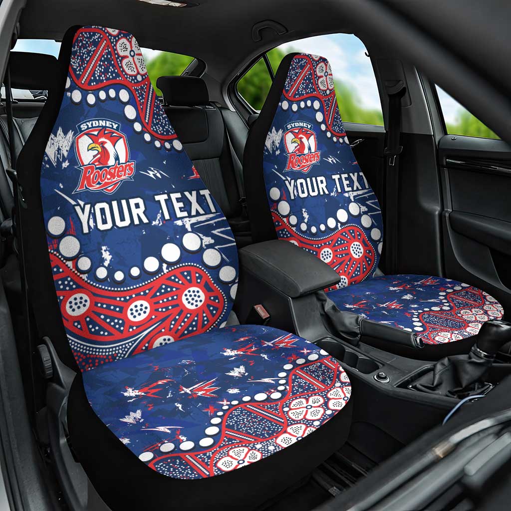Personalized Sydney Roosters Car Seat Cover Aboriginal Pattern with Graffiti Style Design