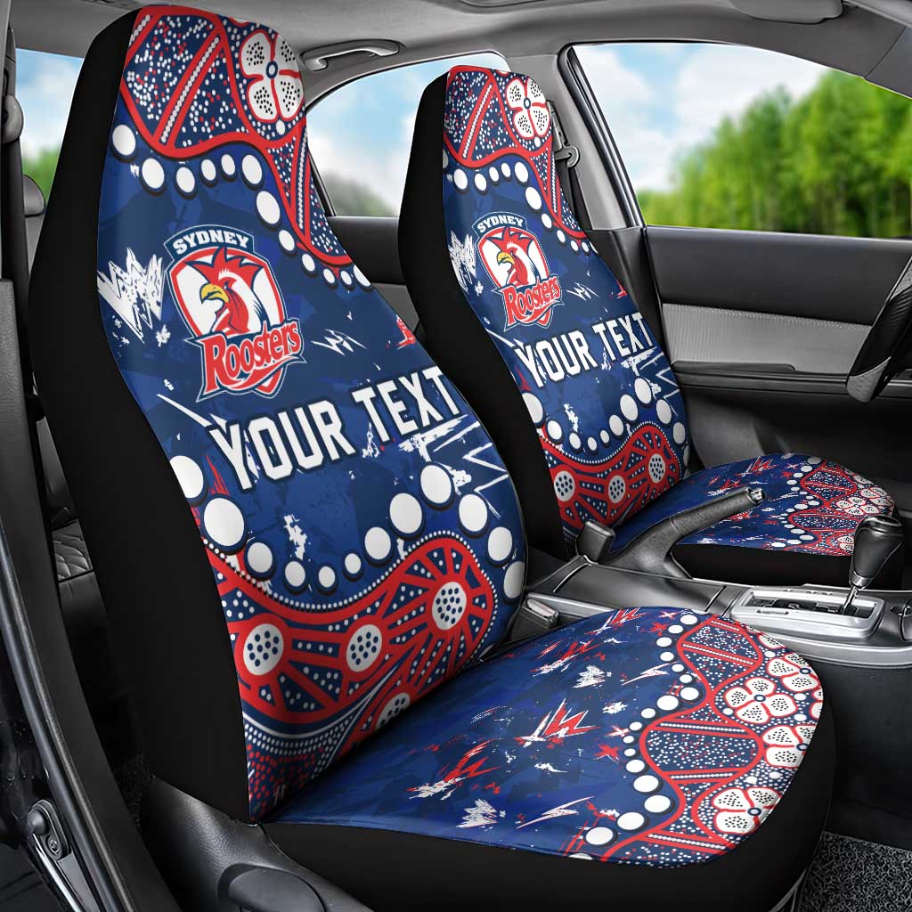 Personalized Sydney Roosters Car Seat Cover Aboriginal Pattern with Graffiti Style Design