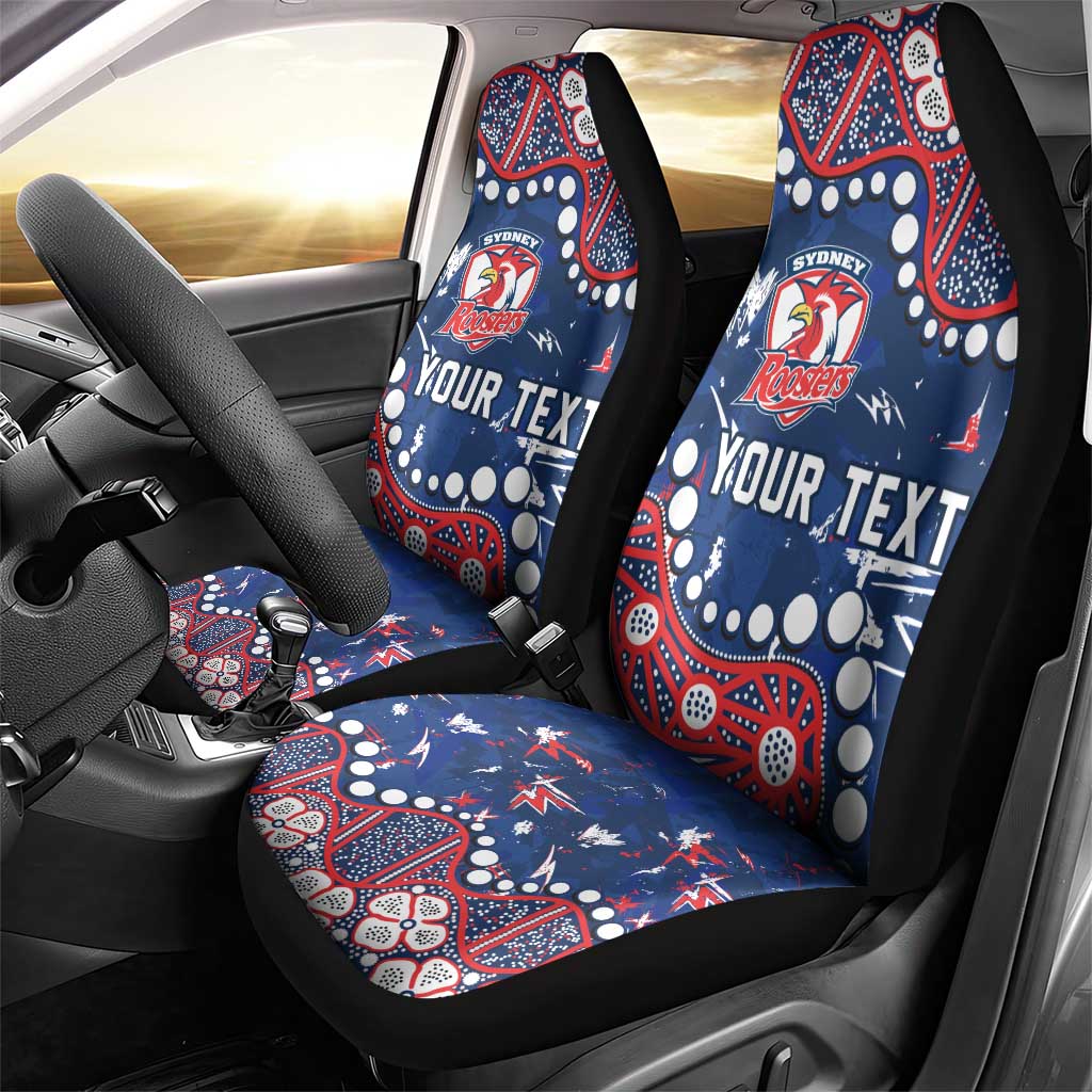 Personalized Sydney Roosters Car Seat Cover Aboriginal Pattern with Graffiti Style Design