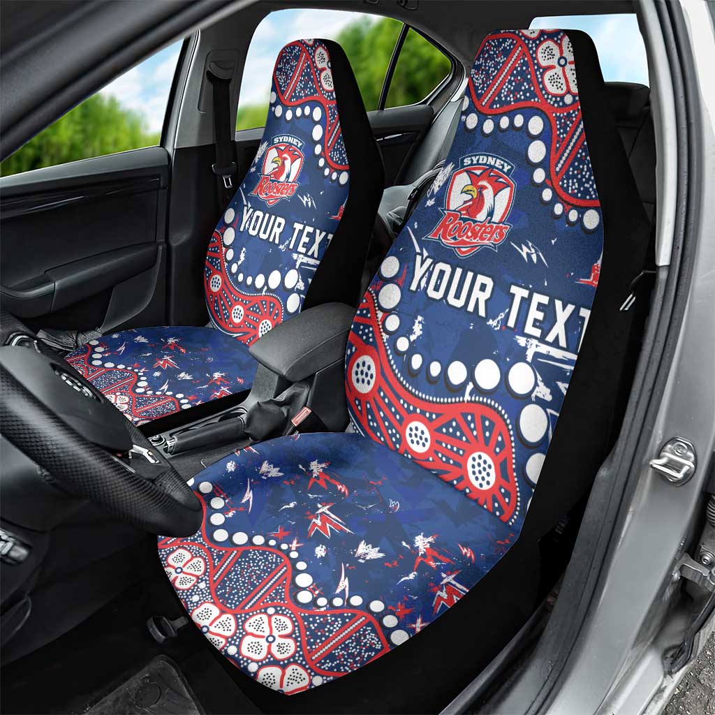 Personalized Sydney Roosters Car Seat Cover Aboriginal Pattern with Graffiti Style Design