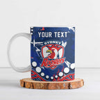 Personalized Sydney Roosters Ceramic Mug Aboriginal Pattern with Graffiti Style Design