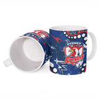 Personalized Sydney Roosters Ceramic Mug Aboriginal Pattern with Graffiti Style Design