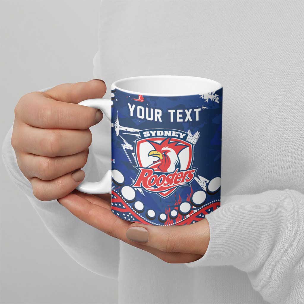 Personalized Sydney Roosters Ceramic Mug Aboriginal Pattern with Graffiti Style Design