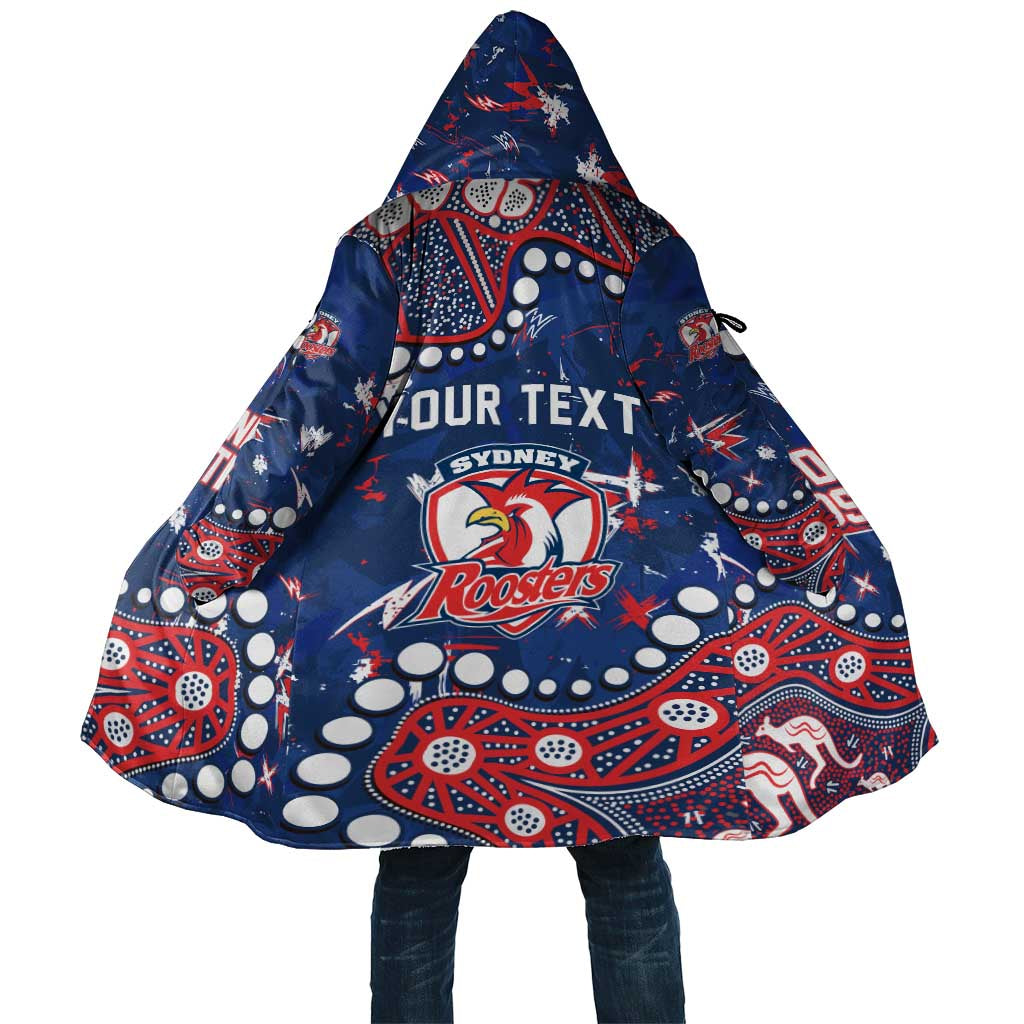 Personalized Sydney Roosters Cloak Aboriginal Pattern with Graffiti Style Design
