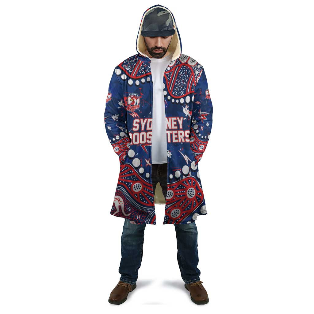 Personalized Sydney Roosters Cloak Aboriginal Pattern with Graffiti Style Design