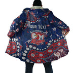 Personalized Sydney Roosters Cloak Aboriginal Pattern with Graffiti Style Design