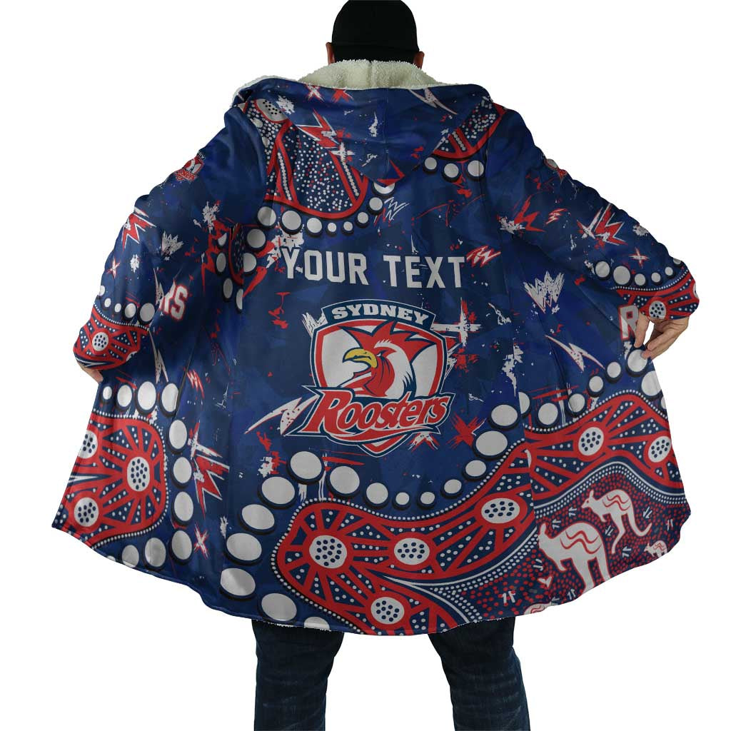 Personalized Sydney Roosters Cloak Aboriginal Pattern with Graffiti Style Design