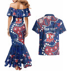 Personalized Sydney Roosters Couples Matching Mermaid Dress and Hawaiian Shirt Aboriginal Pattern with Graffiti Style Design
