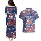 Personalized Sydney Roosters Couples Matching Puletasi and Hawaiian Shirt Aboriginal Pattern with Graffiti Style Design