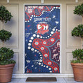 Personalized Sydney Roosters Door Cover Aboriginal Pattern with Graffiti Style Design