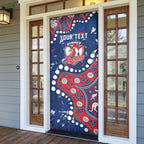 Personalized Sydney Roosters Door Cover Aboriginal Pattern with Graffiti Style Design