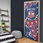 Personalized Sydney Roosters Door Cover Aboriginal Pattern with Graffiti Style Design