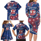 Personalized Sydney Roosters Family Matching Long Sleeve Bodycon Dress and Hawaiian Shirt Aboriginal Pattern with Graffiti Style Design