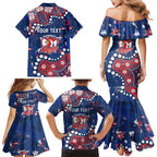 Personalized Sydney Roosters Family Matching Mermaid Dress and Hawaiian Shirt Aboriginal Pattern with Graffiti Style Design