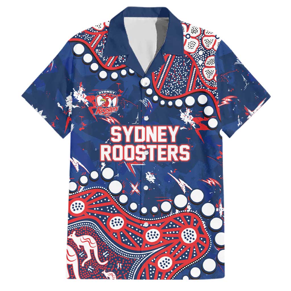 Personalized Sydney Roosters Family Matching Mermaid Dress and Hawaiian Shirt Aboriginal Pattern with Graffiti Style Design