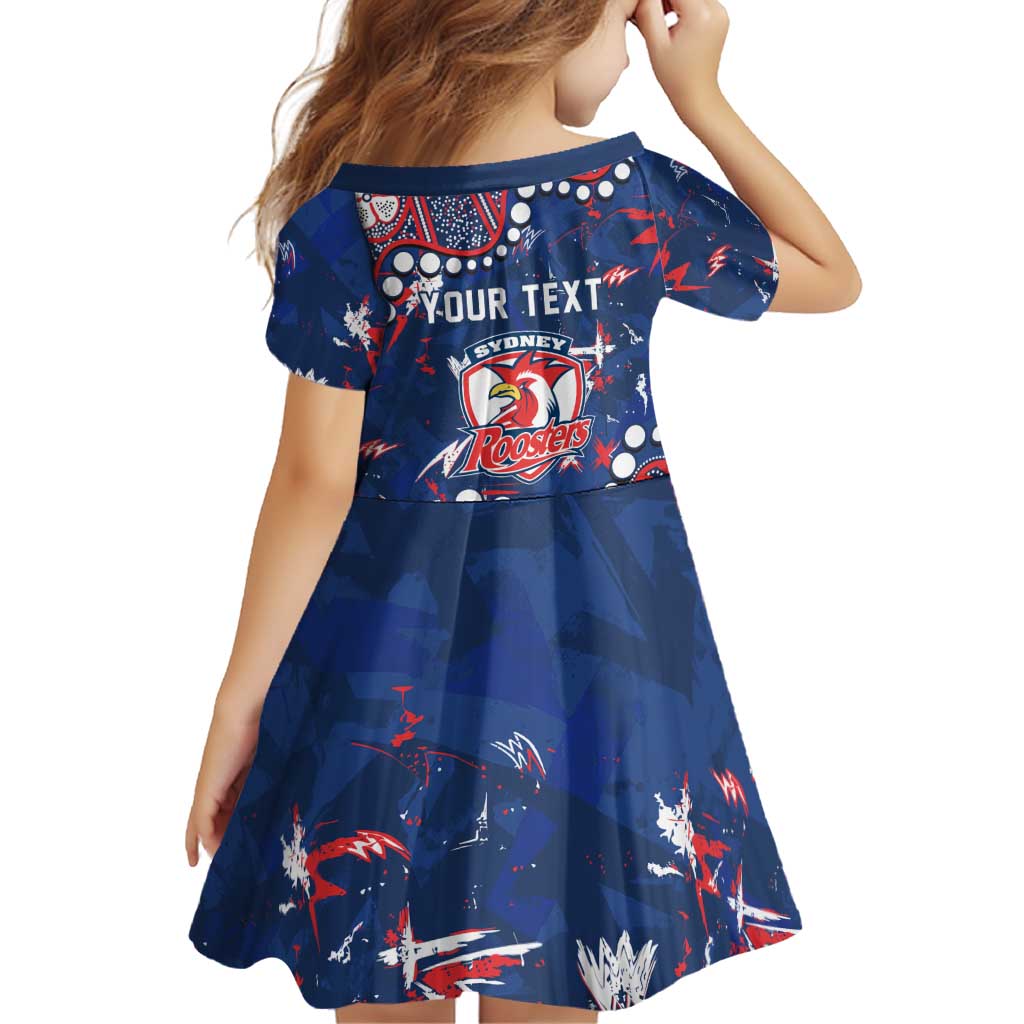Personalized Sydney Roosters Family Matching Puletasi and Hawaiian Shirt Aboriginal Pattern with Graffiti Style Design