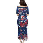 Personalized Sydney Roosters Family Matching Puletasi and Hawaiian Shirt Aboriginal Pattern with Graffiti Style Design