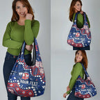 Personalized Sydney Roosters Grocery Bag Aboriginal Pattern with Graffiti Style Design