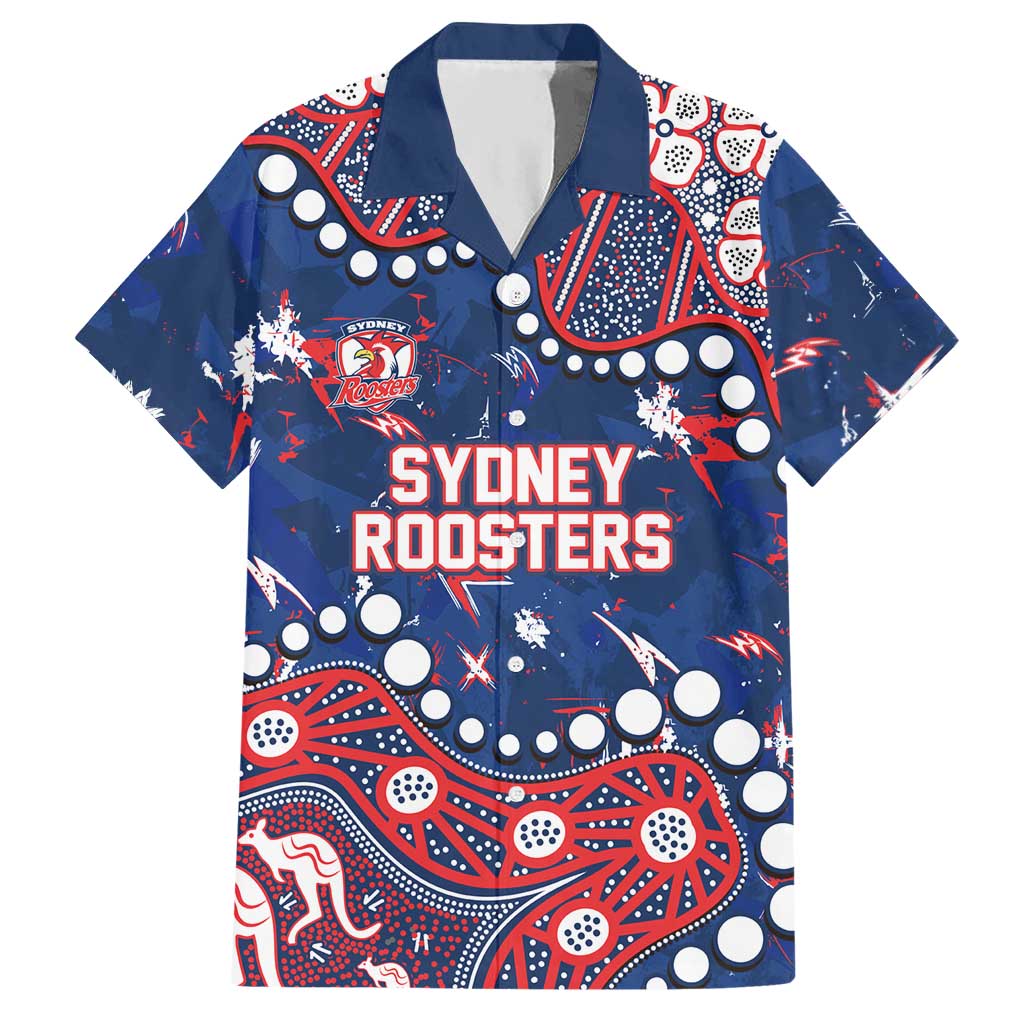 Personalized Sydney Roosters Hawaiian Shirt Aboriginal Pattern with Graffiti Style Design