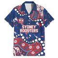 Personalized Sydney Roosters Hawaiian Shirt Aboriginal Pattern with Graffiti Style Design