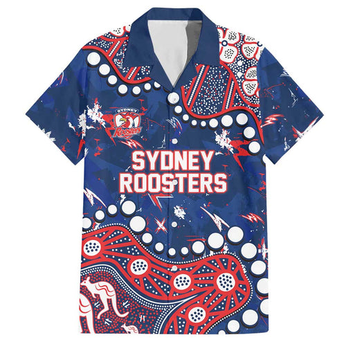 Personalized Sydney Roosters Hawaiian Shirt Aboriginal Pattern with Graffiti Style Design