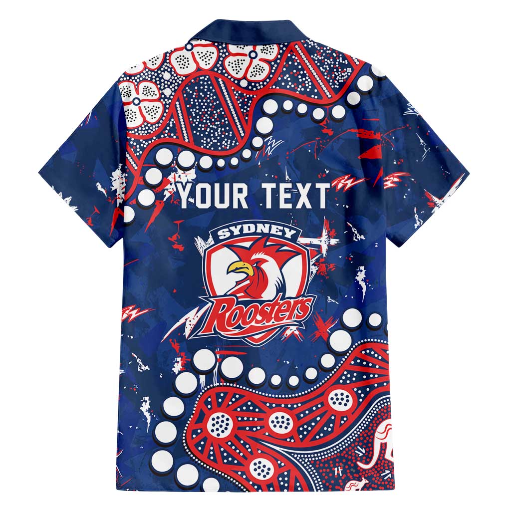 Personalized Sydney Roosters Hawaiian Shirt Aboriginal Pattern with Graffiti Style Design