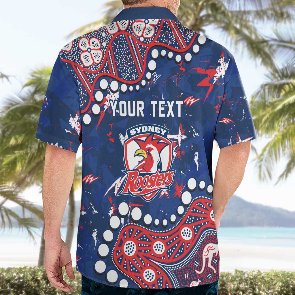 Personalized Sydney Roosters Hawaiian Shirt Aboriginal Pattern with Graffiti Style Design