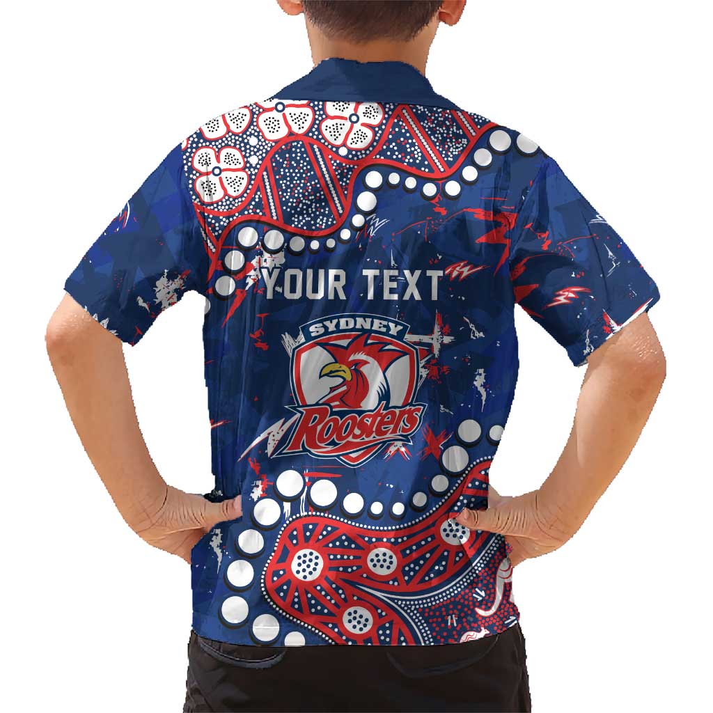 Personalized Sydney Roosters Hawaiian Shirt Aboriginal Pattern with Graffiti Style Design