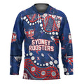 Personalized Sydney Roosters Hockey Jersey Aboriginal Pattern with Graffiti Style Design
