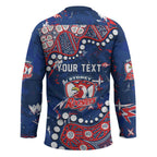 Personalized Sydney Roosters Hockey Jersey Aboriginal Pattern with Graffiti Style Design