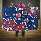 Personalized Sydney Roosters Hooded Blanket Aboriginal Pattern with Graffiti Style Design