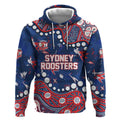 Personalized Sydney Roosters Hoodie Aboriginal Pattern with Graffiti Style Design