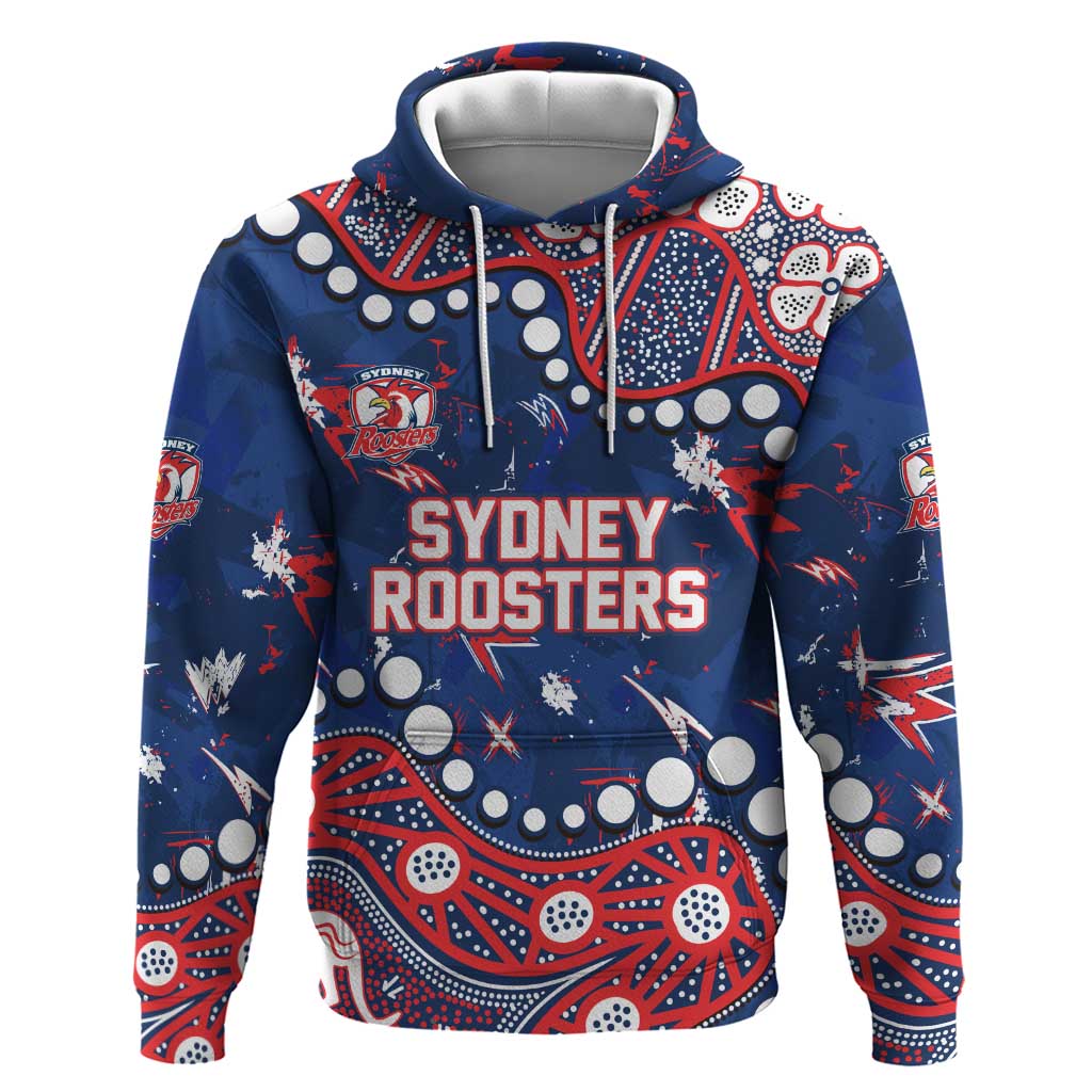 Personalized Sydney Roosters Hoodie Aboriginal Pattern with Graffiti Style Design