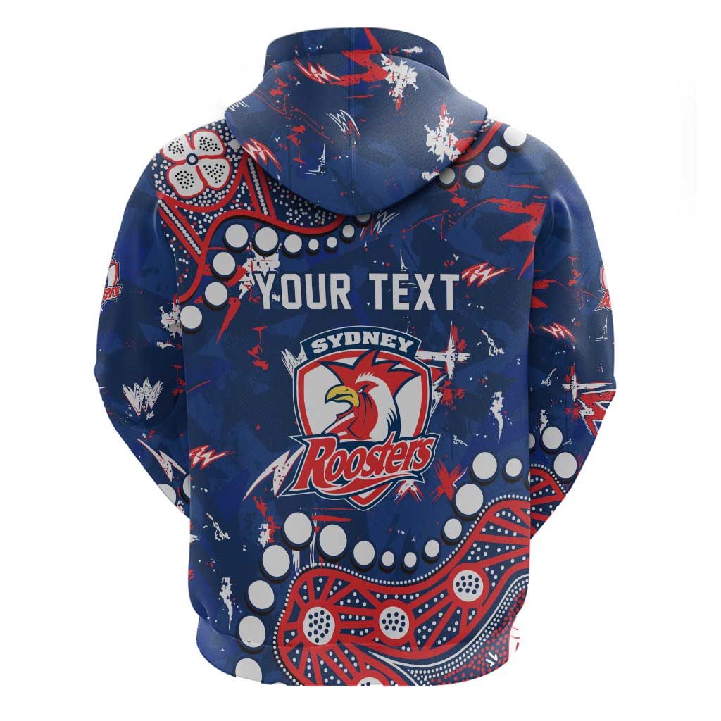 Personalized Sydney Roosters Hoodie Aboriginal Pattern with Graffiti Style Design