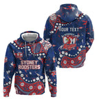 Personalized Sydney Roosters Hoodie Aboriginal Pattern with Graffiti Style Design