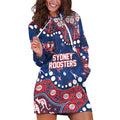 Personalized Sydney Roosters Hoodie Dress Aboriginal Pattern with Graffiti Style Design