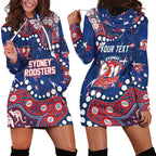 Personalized Sydney Roosters Hoodie Dress Aboriginal Pattern with Graffiti Style Design