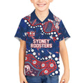 Personalized Sydney Roosters Kid Hawaiian Shirt Aboriginal Pattern with Graffiti Style Design