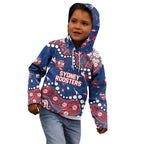 Personalized Sydney Roosters Kid Hoodie Aboriginal Pattern with Graffiti Style Design