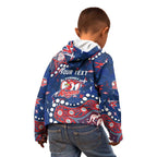 Personalized Sydney Roosters Kid Hoodie Aboriginal Pattern with Graffiti Style Design