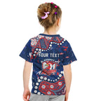 Personalized Sydney Roosters Kid T Shirt Aboriginal Pattern with Graffiti Style Design