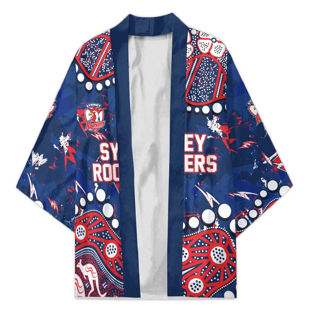 Personalized Sydney Roosters Kimono Aboriginal Pattern with Graffiti Style Design